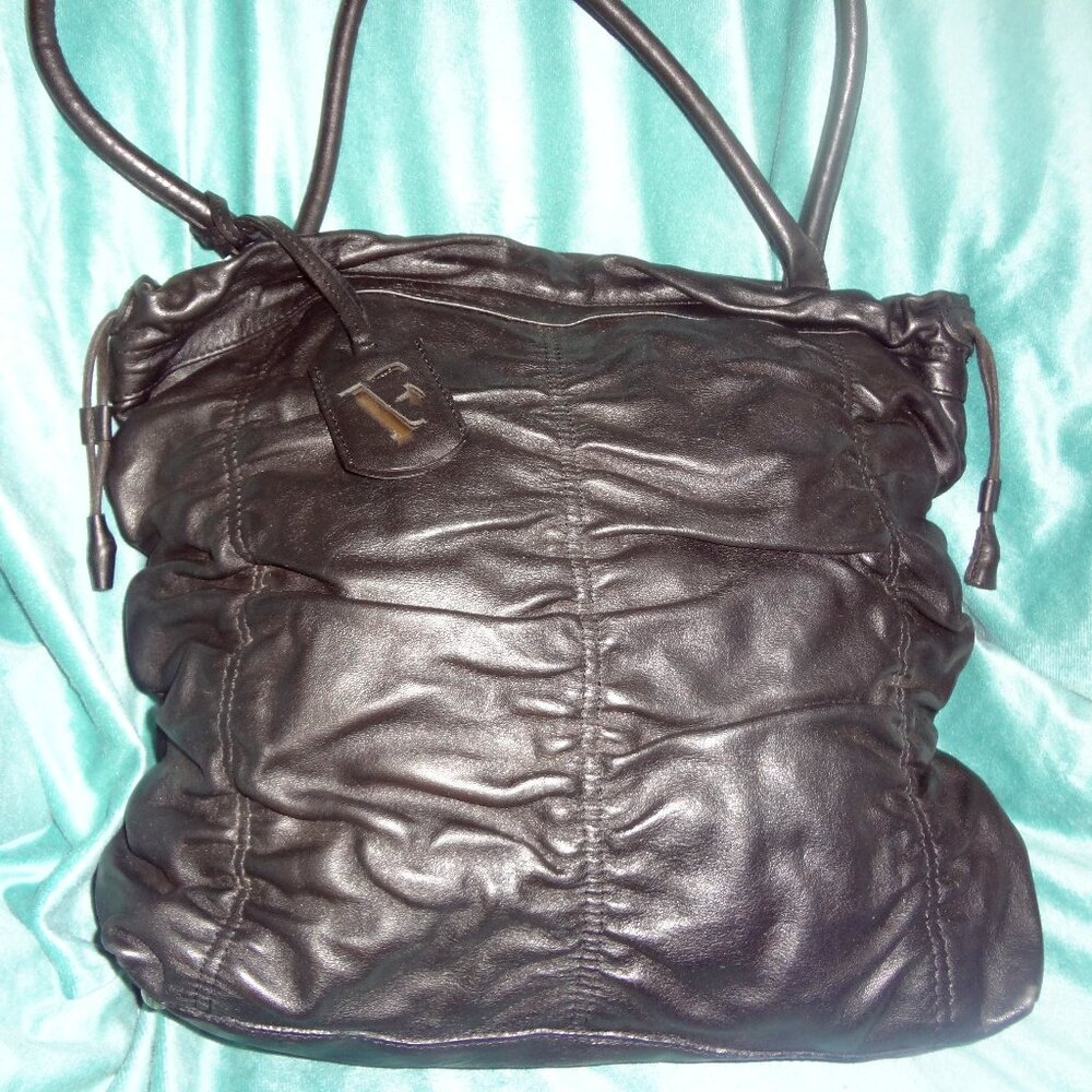 Black Leather FURLA Shoulder Bag
